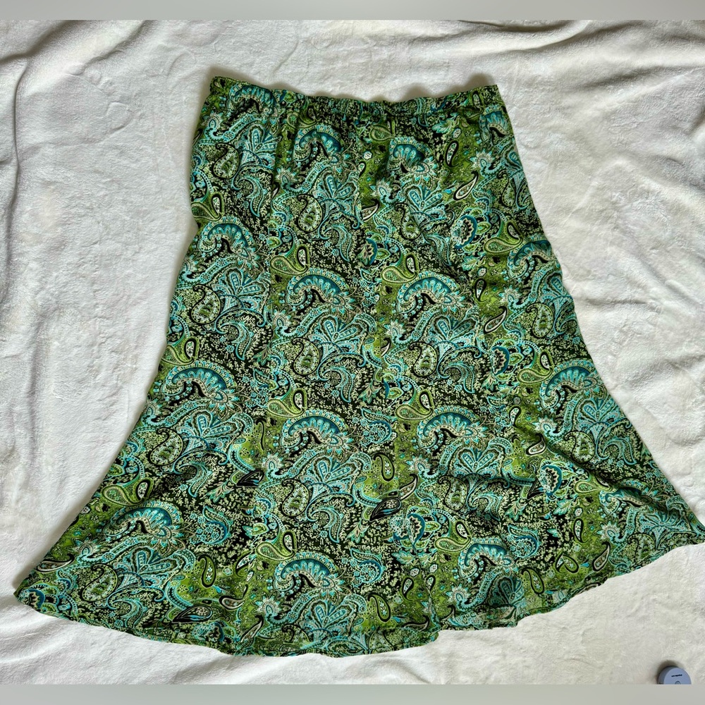 Paisley Plus Size Fairy-core Boho Midi Skirt